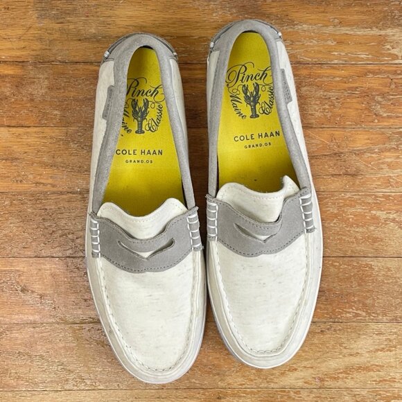 Cole Haan Shoes Mens Size 9 Slip On Penny Loafers Fabric Suede Pinch Maine   Bra - Picture 2 of 5